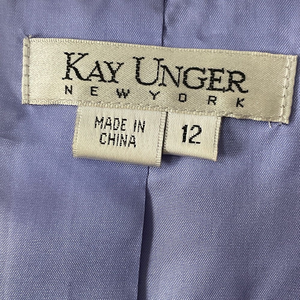 Kay Unger Gold and Purple Midi Dress - Picture 4 of 6
